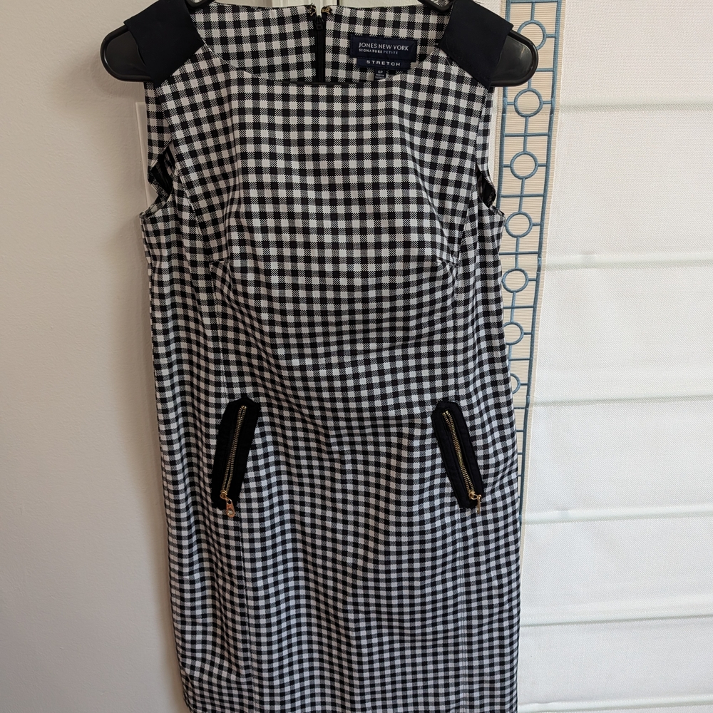 Jones New York Black and White Checkered Mini Dress - Picture 2 of 5